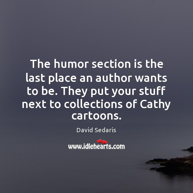 The humor section is the last place an author wants to be. David Sedaris Picture Quote
