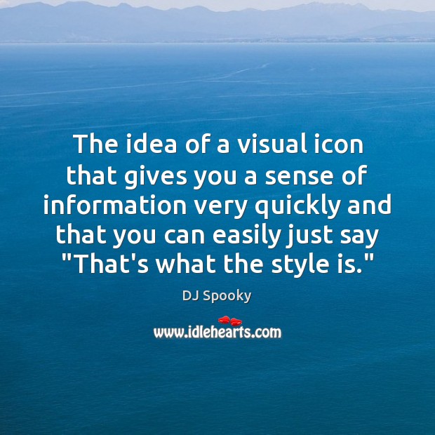 The idea of a visual icon that gives you a sense of Image