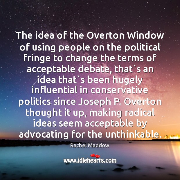 The idea of the Overton Window of using people on the political Image