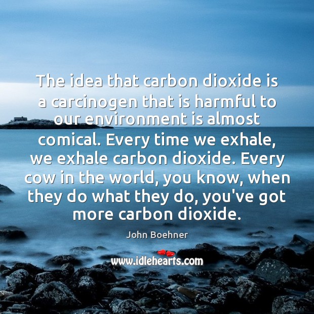 The idea that carbon dioxide is a carcinogen that is harmful to Image
