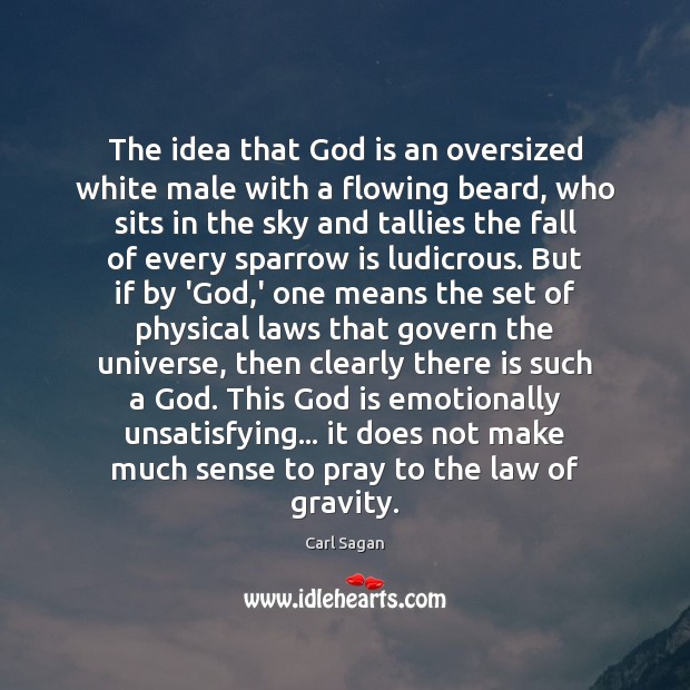 The idea that God is an oversized white male with a flowing Image