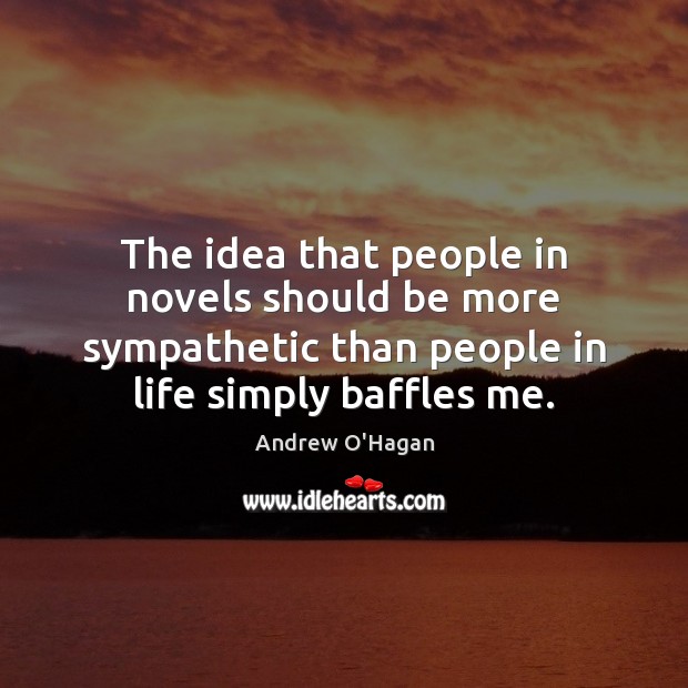 The idea that people in novels should be more sympathetic than people Andrew O’Hagan Picture Quote