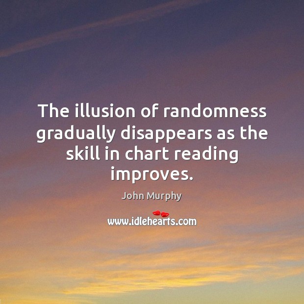 The illusion of randomness gradually disappears as the skill in chart reading improves. John Murphy Picture Quote
