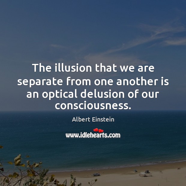 The illusion that we are separate from one another is an optical Image