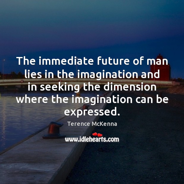 The immediate future of man lies in the imagination and in seeking Terence McKenna Picture Quote