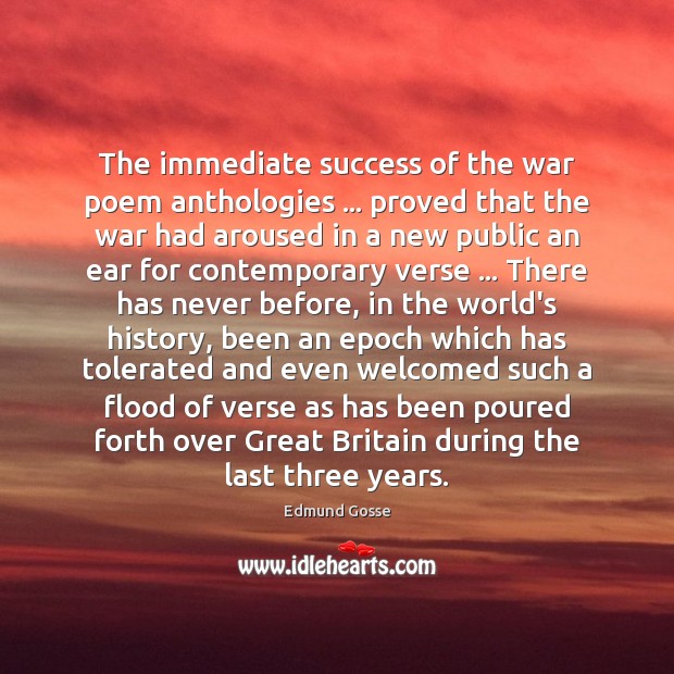 The immediate success of the war poem anthologies … proved that the war Image