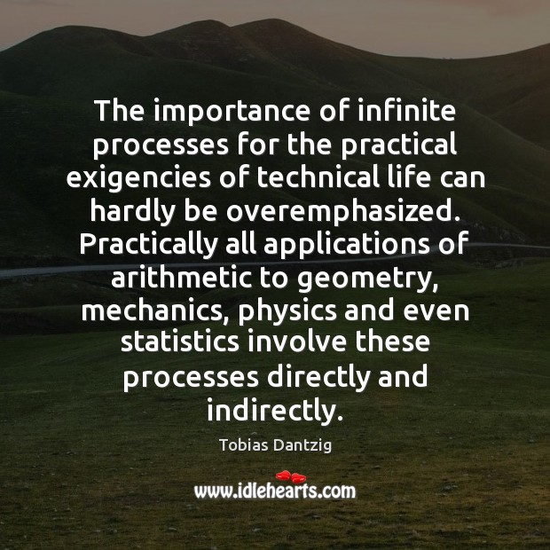 The importance of infinite processes for the practical exigencies of technical life Tobias Dantzig Picture Quote