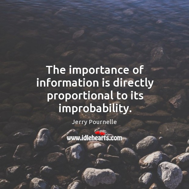 The importance of information is directly proportional to its improbability. Image