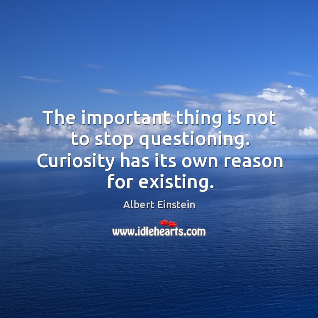 The important thing is not to stop questioning. Curiosity has its own reason for existing. Image
