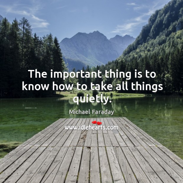 The important thing is to know how to take all things quietly. Image