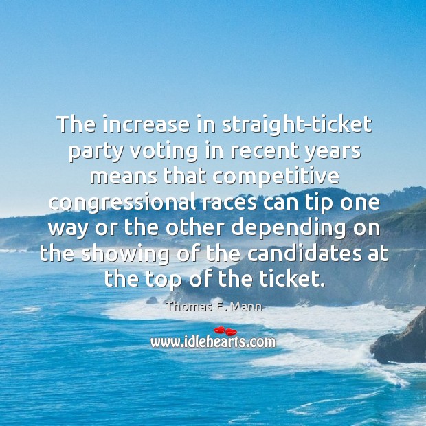 The increase in straight-ticket party voting in recent years means that competitive Image