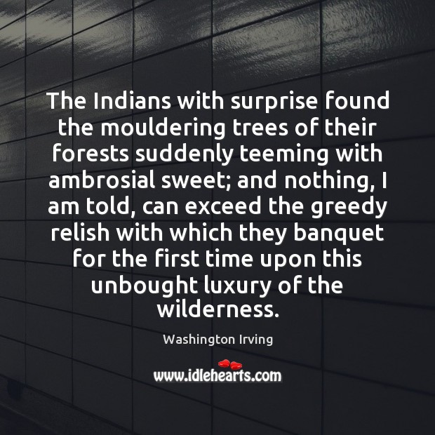 The Indians with surprise found the mouldering trees of their forests suddenly Image