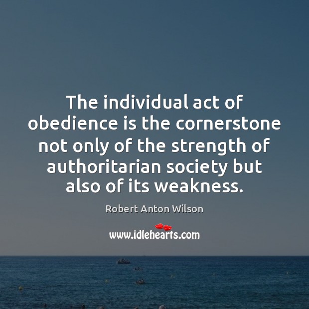 The individual act of obedience is the cornerstone not only of the Image
