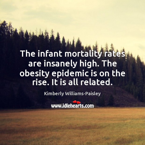The infant mortality rates are insanely high. The obesity epidemic is on Kimberly Williams-Paisley Picture Quote