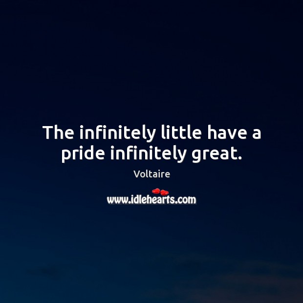 The infinitely little have a pride infinitely great. Voltaire Picture Quote