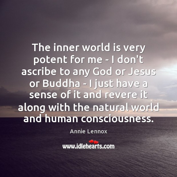 The inner world is very potent for me – I don’t ascribe Annie Lennox Picture Quote