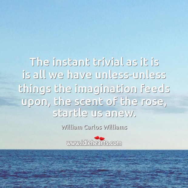 The instant trivial as it is is all we have unless-unless things William Carlos Williams Picture Quote