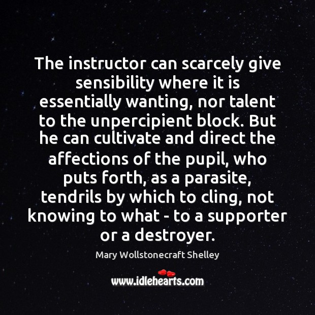 The instructor can scarcely give sensibility where it is essentially wanting, nor Image