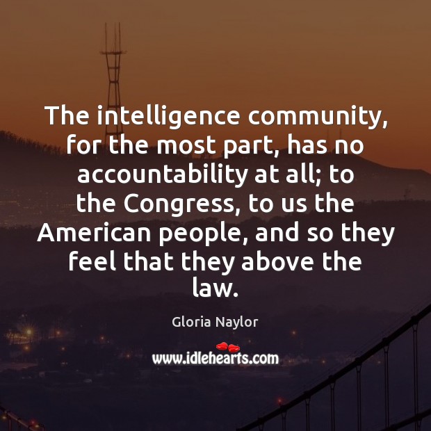 The intelligence community, for the most part, has no accountability at all; Image