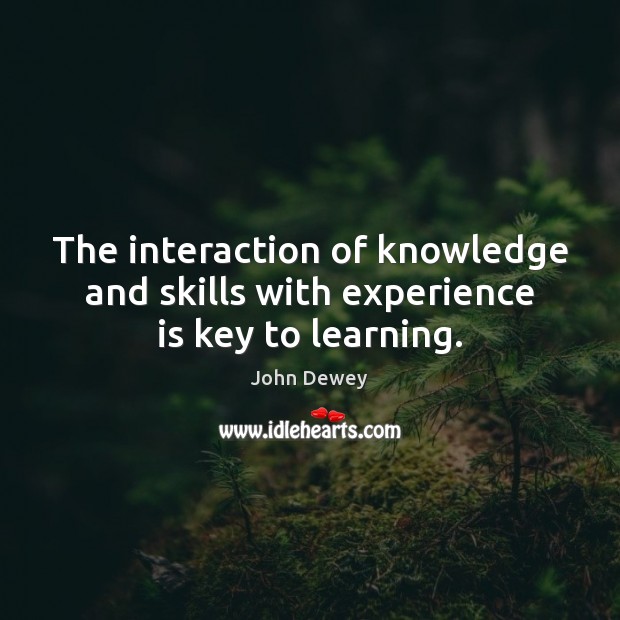 The interaction of knowledge and skills with experience is key to learning. Experience Quotes Image