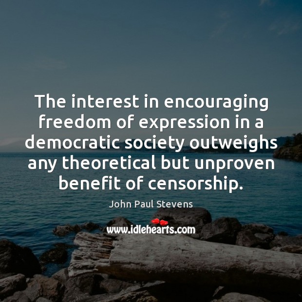 The interest in encouraging freedom of expression in a democratic society outweighs Image