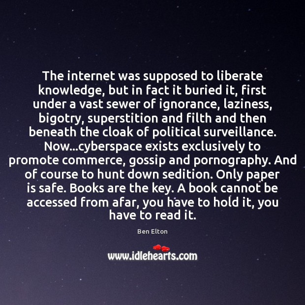 The internet was supposed to liberate knowledge, but in fact it buried Liberate Quotes Image
