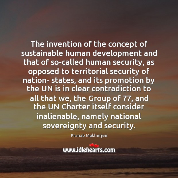 The invention of the concept of sustainable human development and that of Image