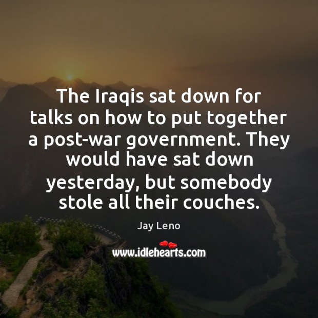 The Iraqis sat down for talks on how to put together a Image