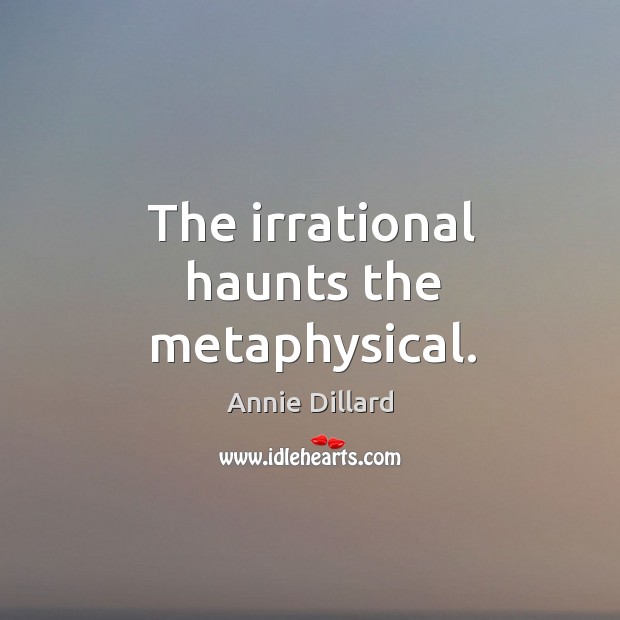 The irrational haunts the metaphysical. Annie Dillard Picture Quote
