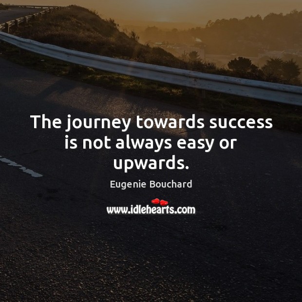 The journey towards success is not always easy or upwards. Success Quotes Image