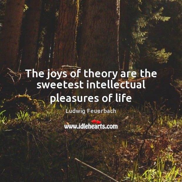 The joys of theory are the sweetest intellectual pleasures of life Image