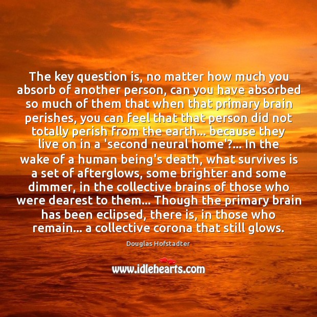 The key question is, no matter how much you absorb of another 