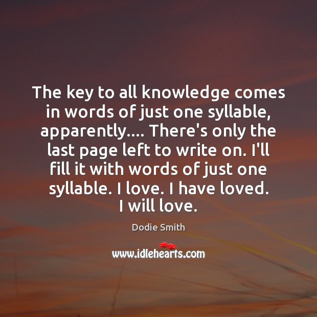 The key to all knowledge comes in words of just one syllable, Image