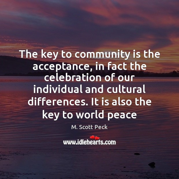 The key to community is the acceptance, in fact the celebration of Image