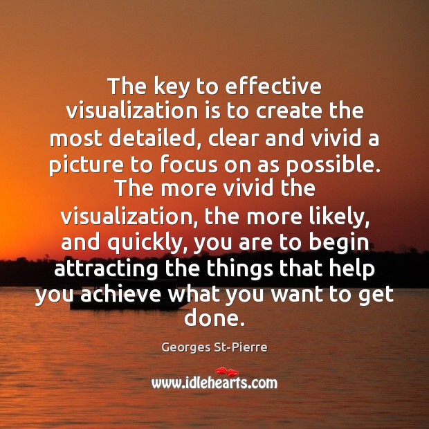 The key to effective visualization is to create the most detailed, clear Image