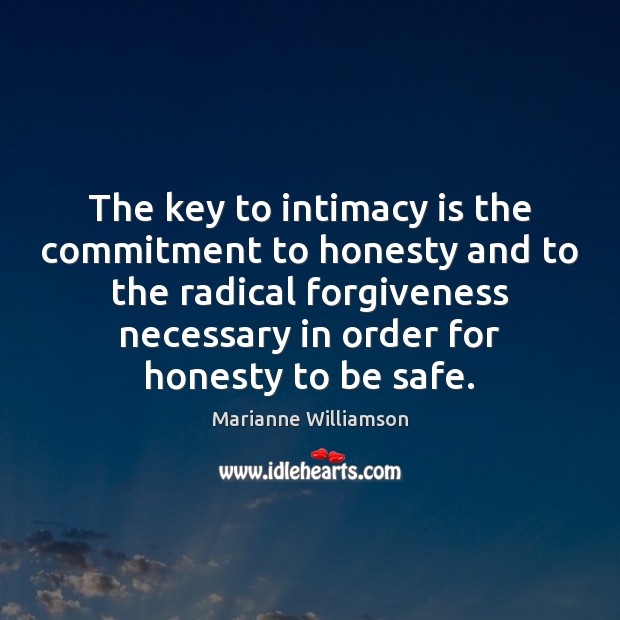 The key to intimacy is the commitment to honesty and to the Image