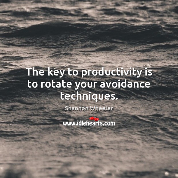 The key to productivity is to rotate your avoidance techniques. Shannon Wheeler Picture Quote