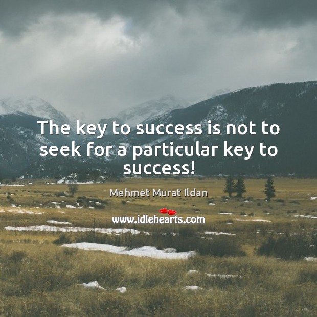 The key to success is not to seek for a particular key to success! Mehmet Murat Ildan Picture Quote