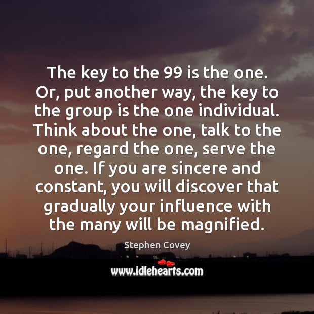 The key to the 99 is the one. Or, put another way, the Image