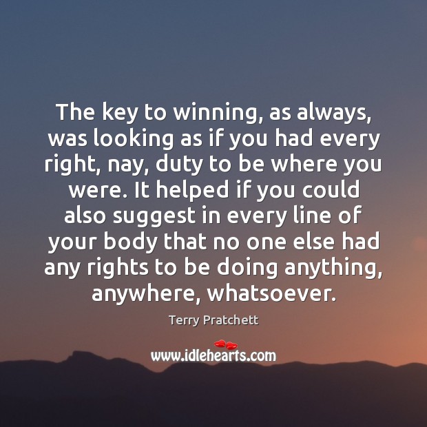 The key to winning, as always, was looking as if you had Image