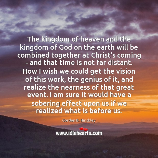 The kingdom of heaven and the kingdom of God on the earth Image