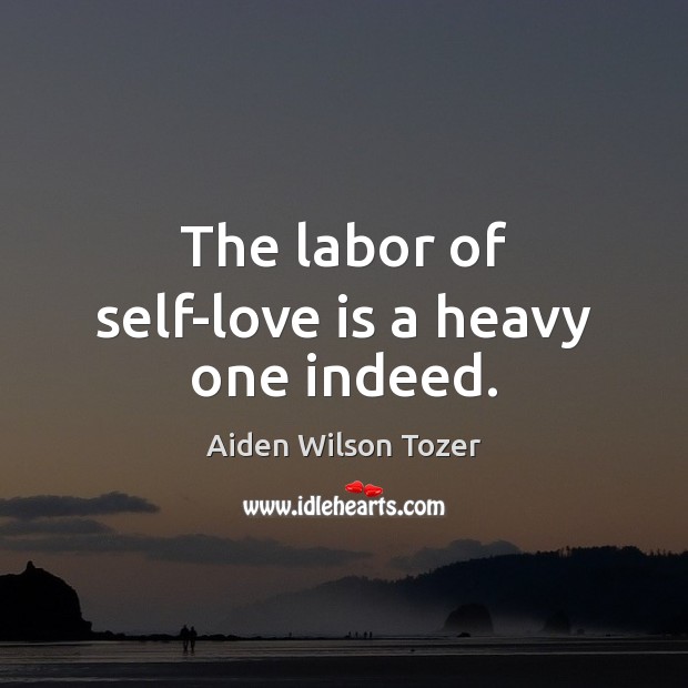 The labor of self-love is a heavy one indeed. Aiden Wilson Tozer Picture Quote