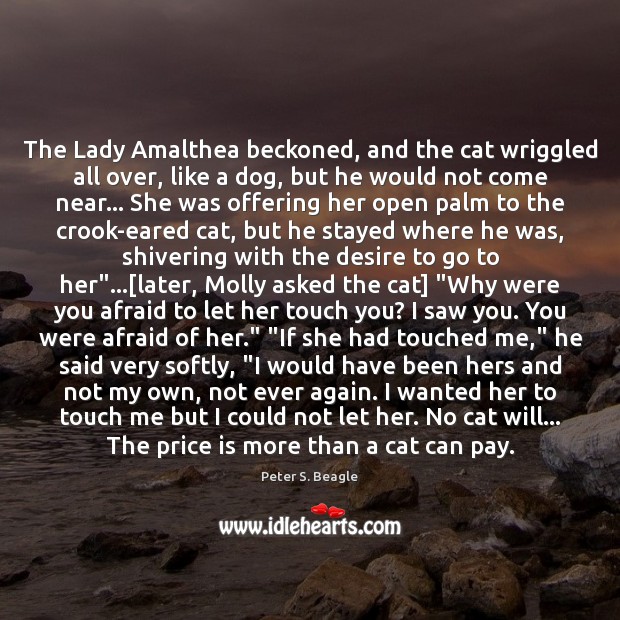The Lady Amalthea beckoned, and the cat wriggled all over, like a Peter S. Beagle Picture Quote