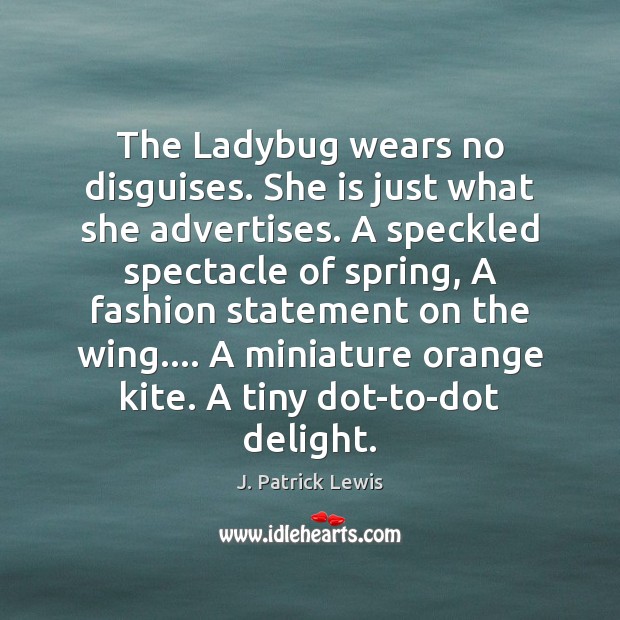 The Ladybug wears no disguises. She is just what she advertises. A Image