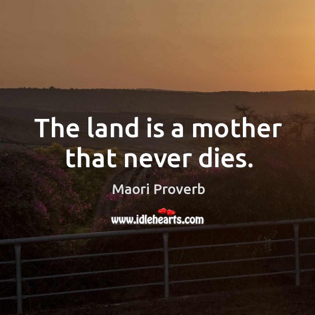 The land is a mother that never dies. Maori Proverbs Image