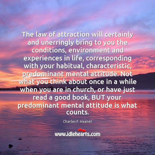 The law of attraction will certainly and unerringly bring to you the Environment Quotes Image