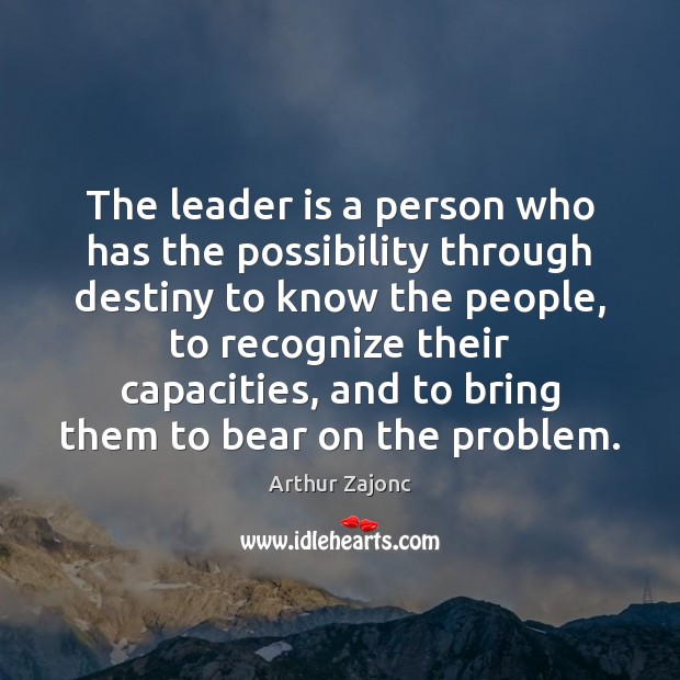 The leader is a person who has the possibility through destiny to Image