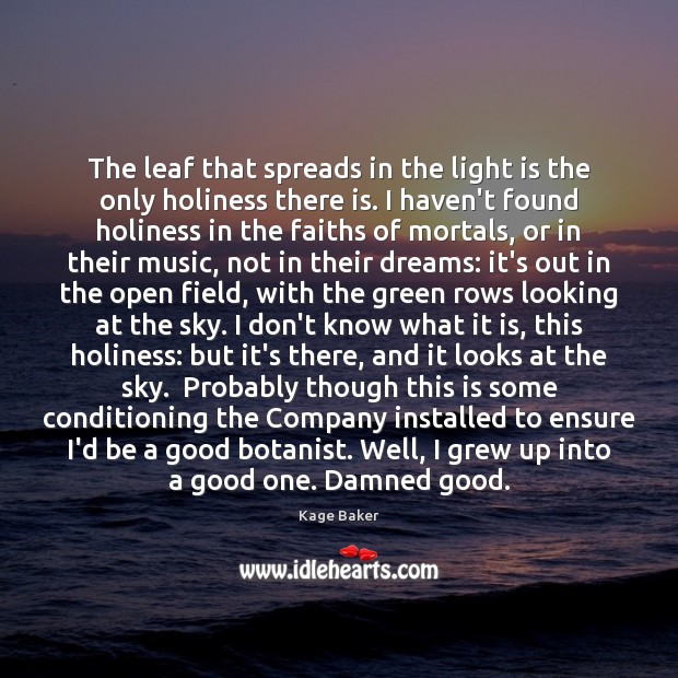 The leaf that spreads in the light is the only holiness there Image