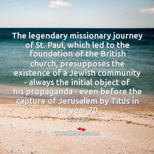 The legendary missionary journey of St. Paul, which led to the foundation Image