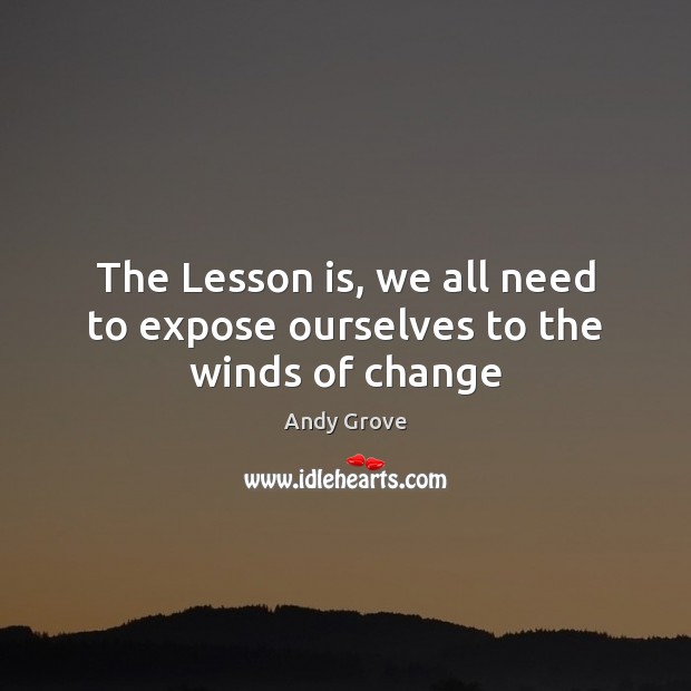 The Lesson is, we all need to expose ourselves to the winds of change Andy Grove Picture Quote